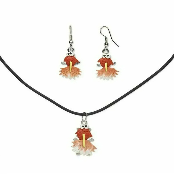 Hand Crafted Tropical Fish Fimo Polymer Clay Necklace Earrings Set - Picture 1 of 1